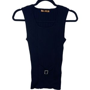 BELLADINI Black Sparkling Buckle Blouse - Women’s XL